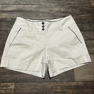 White House Black Market Pinstriped Cuffed Shorts Lined 4